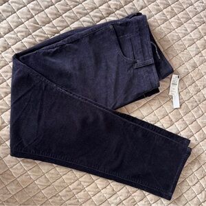 Talbots Navy Corduroy Straight Leg Pants 12P High Rise Preppy Classic